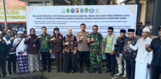 Polres Garut,Forkopimda bersama Elemen Masyarakat, “Tolak Keras Peredaran Narkoba,Miras,dan Obat Keras Tertentu (OKT) Ilegal”.